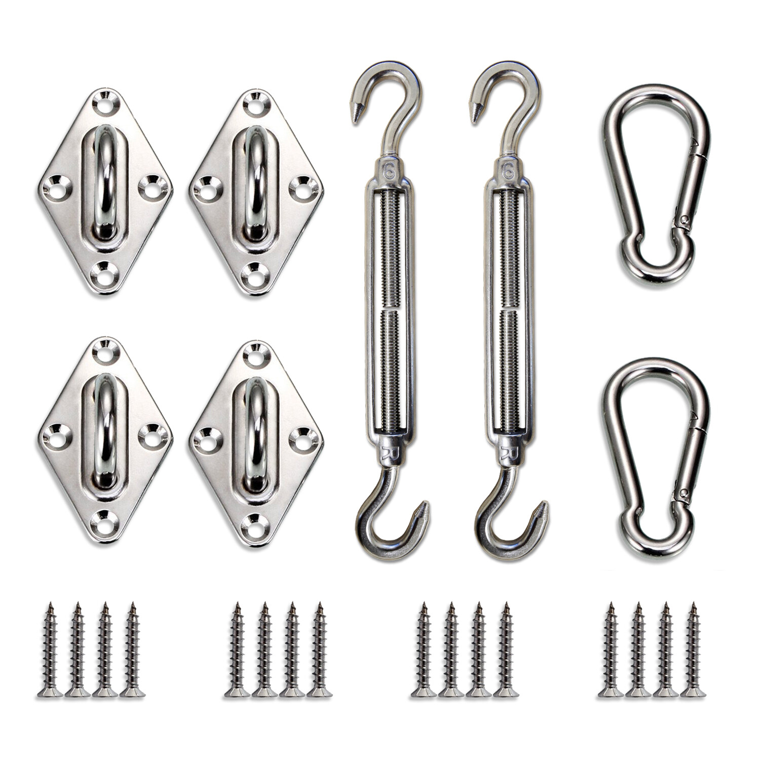 Triangle and Rectangle Sun Shade Sail Stainless Steel Hardware Install Tool Kit