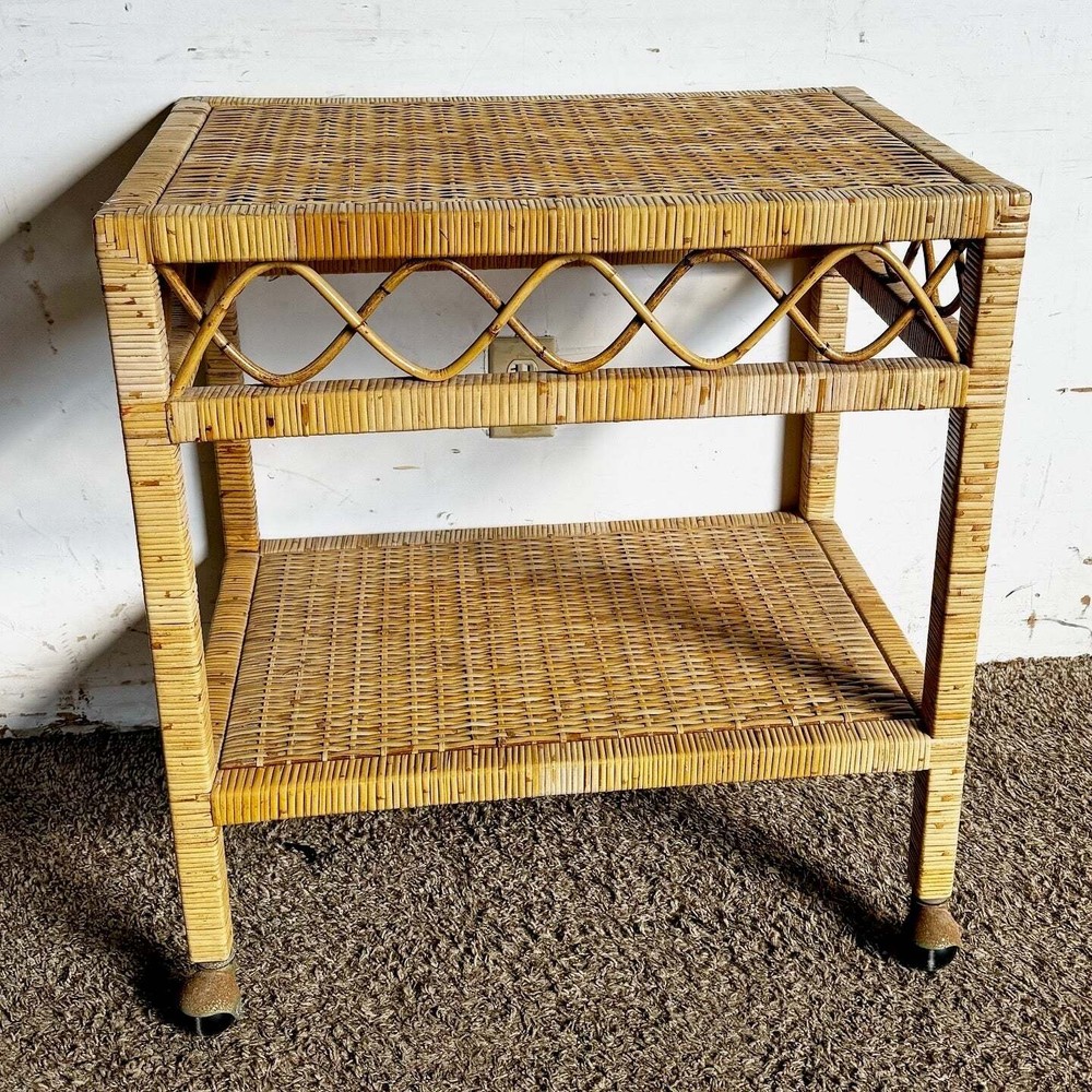 Boho Chic Wicker Two Tier Cart