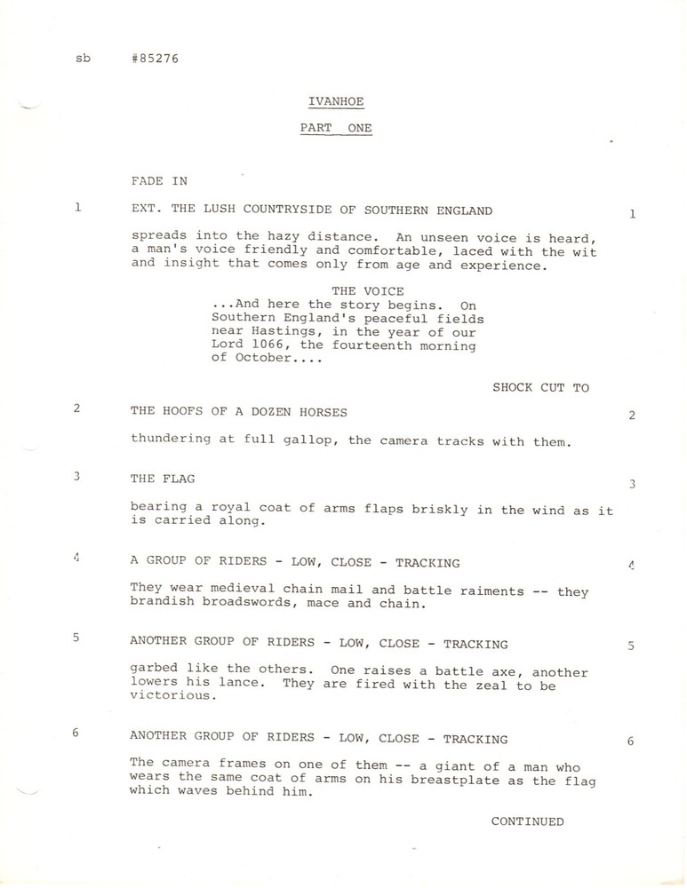 *IVANHOE Two-Part British Television Mini-Series Final Rev. Scripts PARTS 1 & 2
