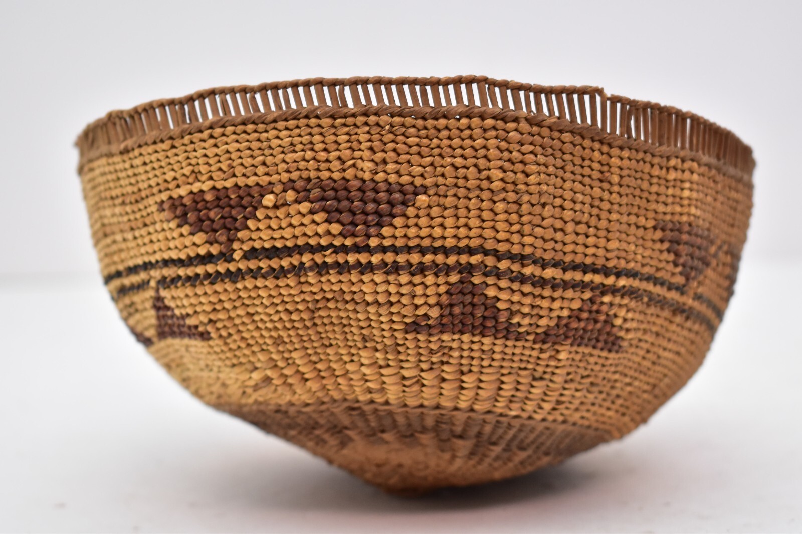 Antique Hupa Yurok NORTHERN California Native American Indian Basket 6.75" Bowl