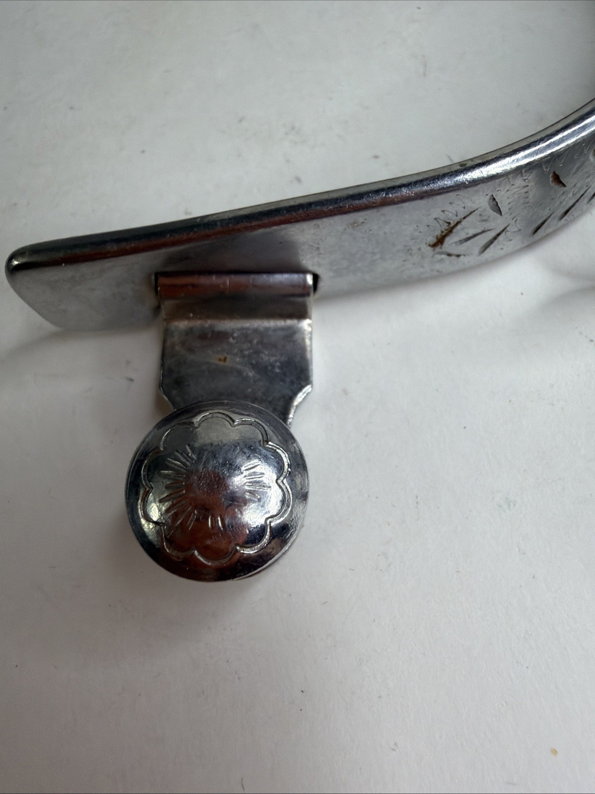 Vtg Western Equestrian Riding Spurs Button Rowels