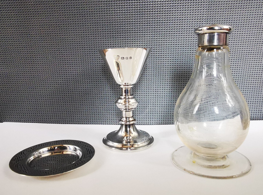 Solid Silver Travelling Communion Set - London 1930