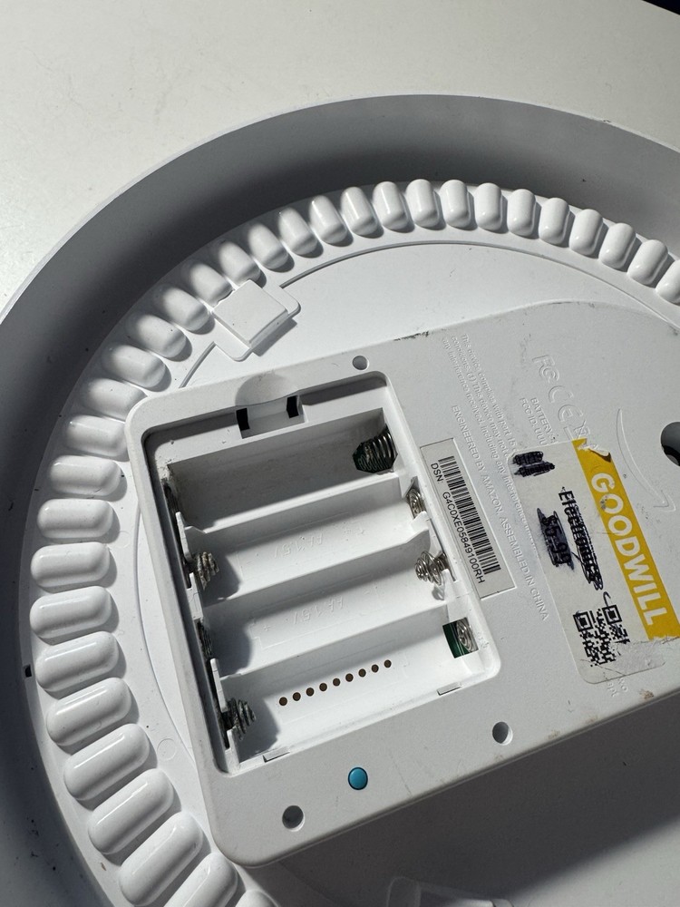 READ Amazon Echo Wall Clock Alexa Compatible LED Display Timer BATTERY CORROSION