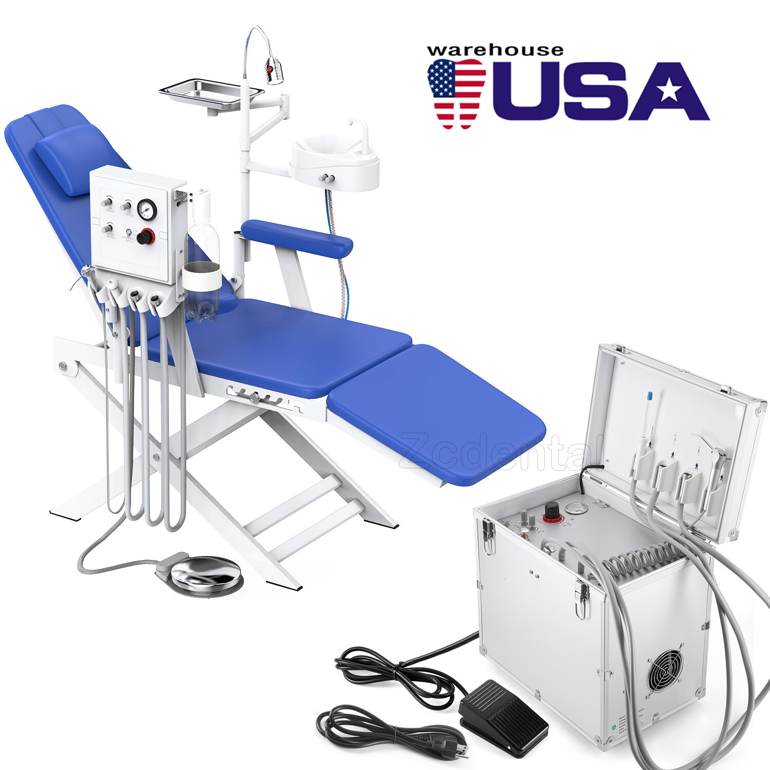 Dental unidad móvil de entrega de succión compresor de aire 4Holes CE / Sillón