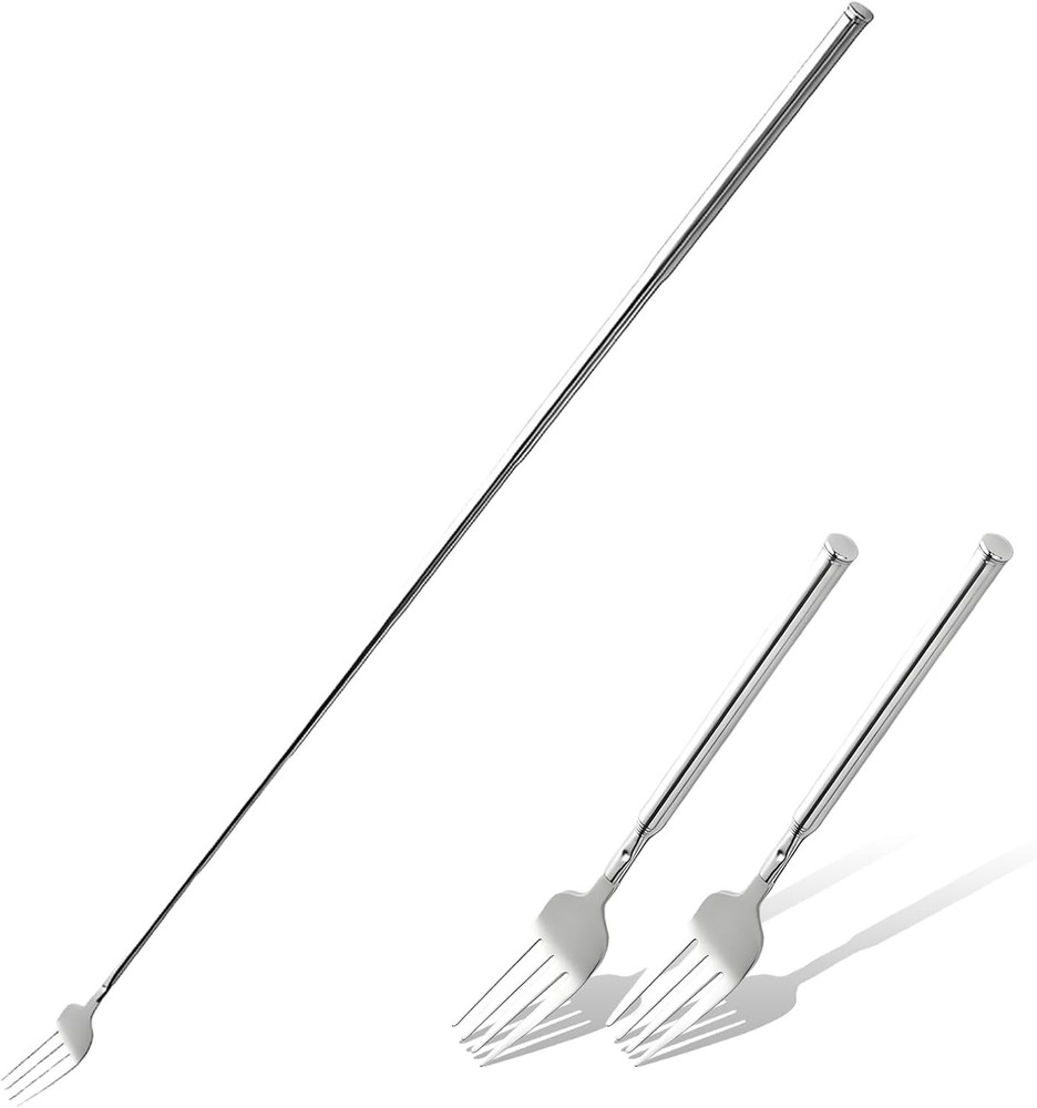 Extendable Fork, 2pcs 8.7 to 25.4in Expandable Fork for Jokes,