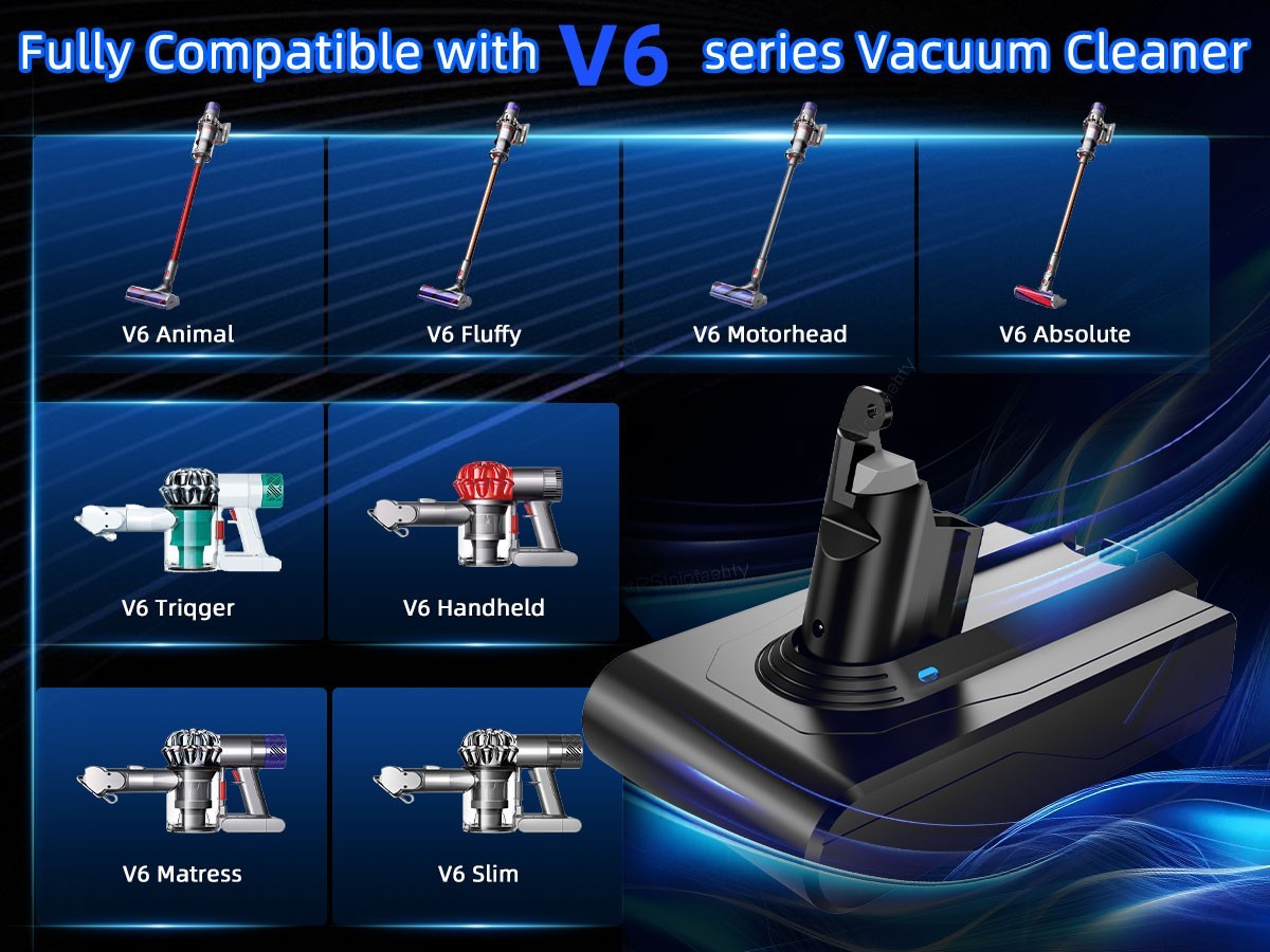 6.0Ah Battery Replace For Dyson DC58 DC59 DC61 DC62 Animal V6 HEPA SV03 SV08 US