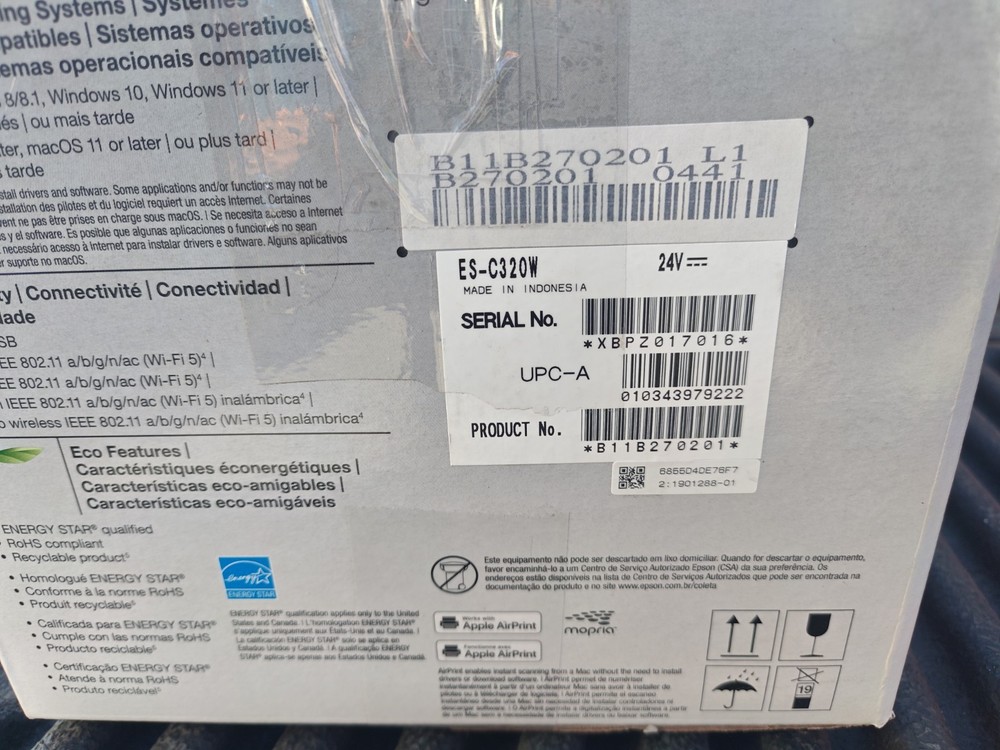 Epson WorkForce ES-C320W Wireless Compact Desktop Document Scanner