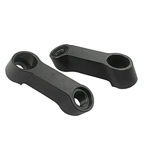 2Pcs Motorcycle Mirror Extender Riser Extension Bracket Blk 10mm M10