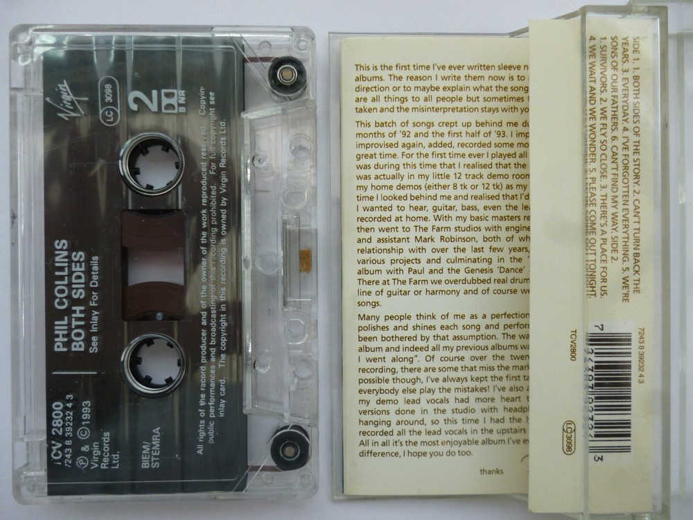 PHIL COLLINS - BOTH SIDES - CASSETTE