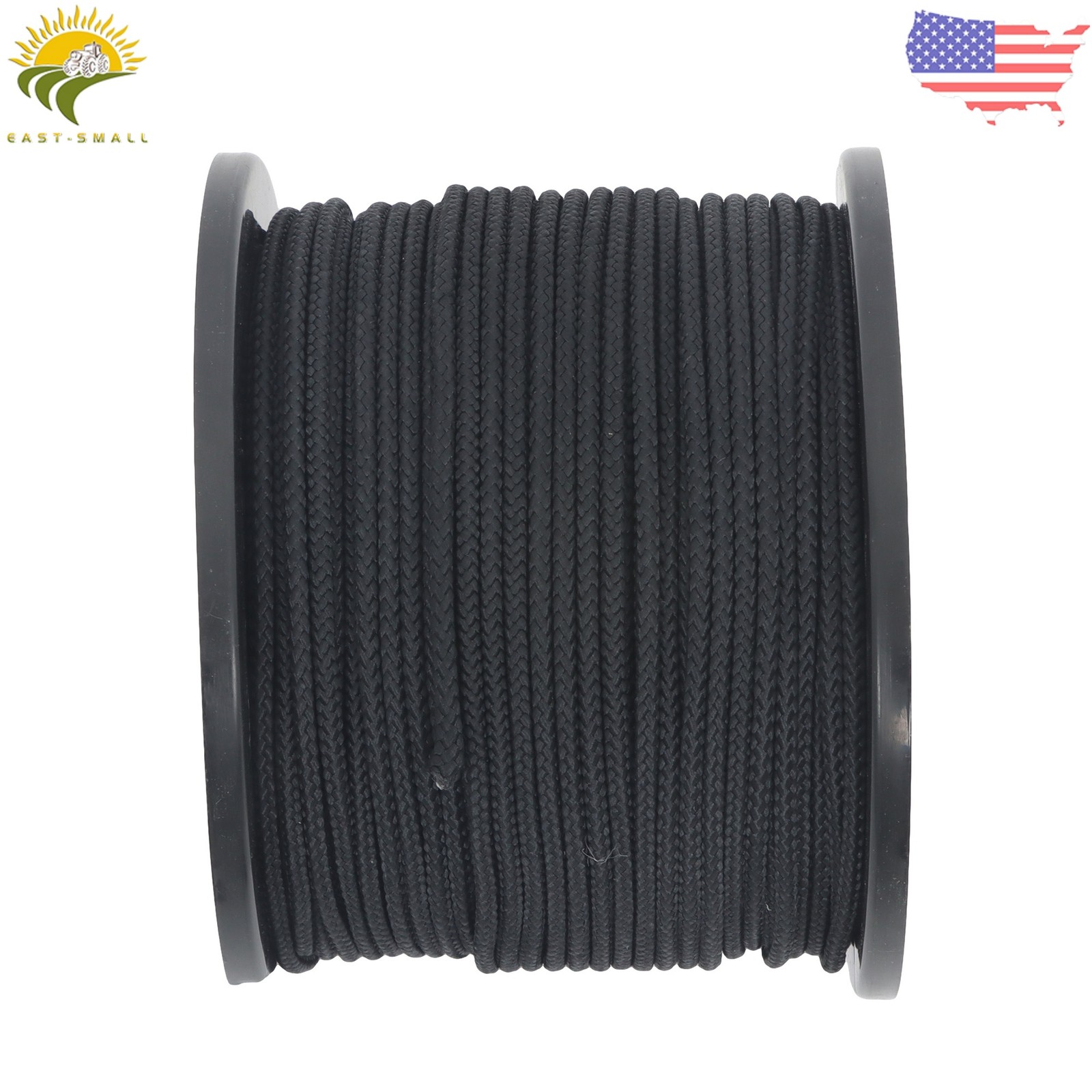 3/16" Black Dacron Polypropylene Rope 500 Ft Spool High UV & Abrasion Resistance