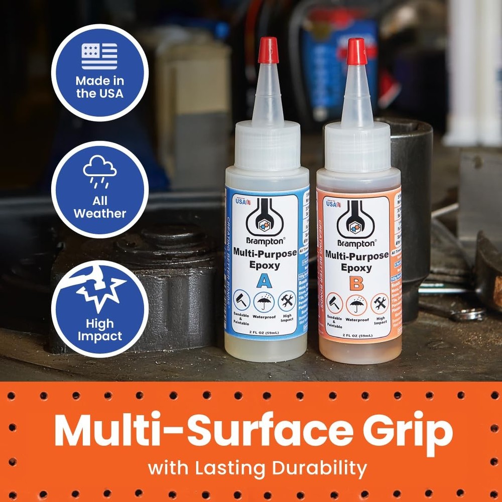 Brampton Multi-Purpose Epoxy, Quick 30-Minute Set, Waterproof 2-Part Amber