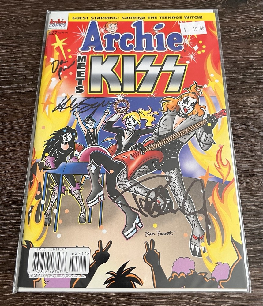 SIGNED x3 Paul Stanley Archie Meets KISS Comic NM