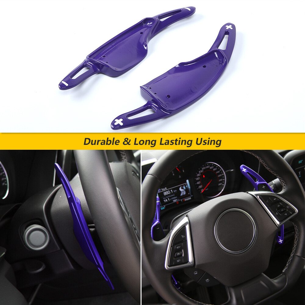 2Pcs Steering Wheel Shift Paddle Shifter Extension Trim For Chevy Camaro 2017-24