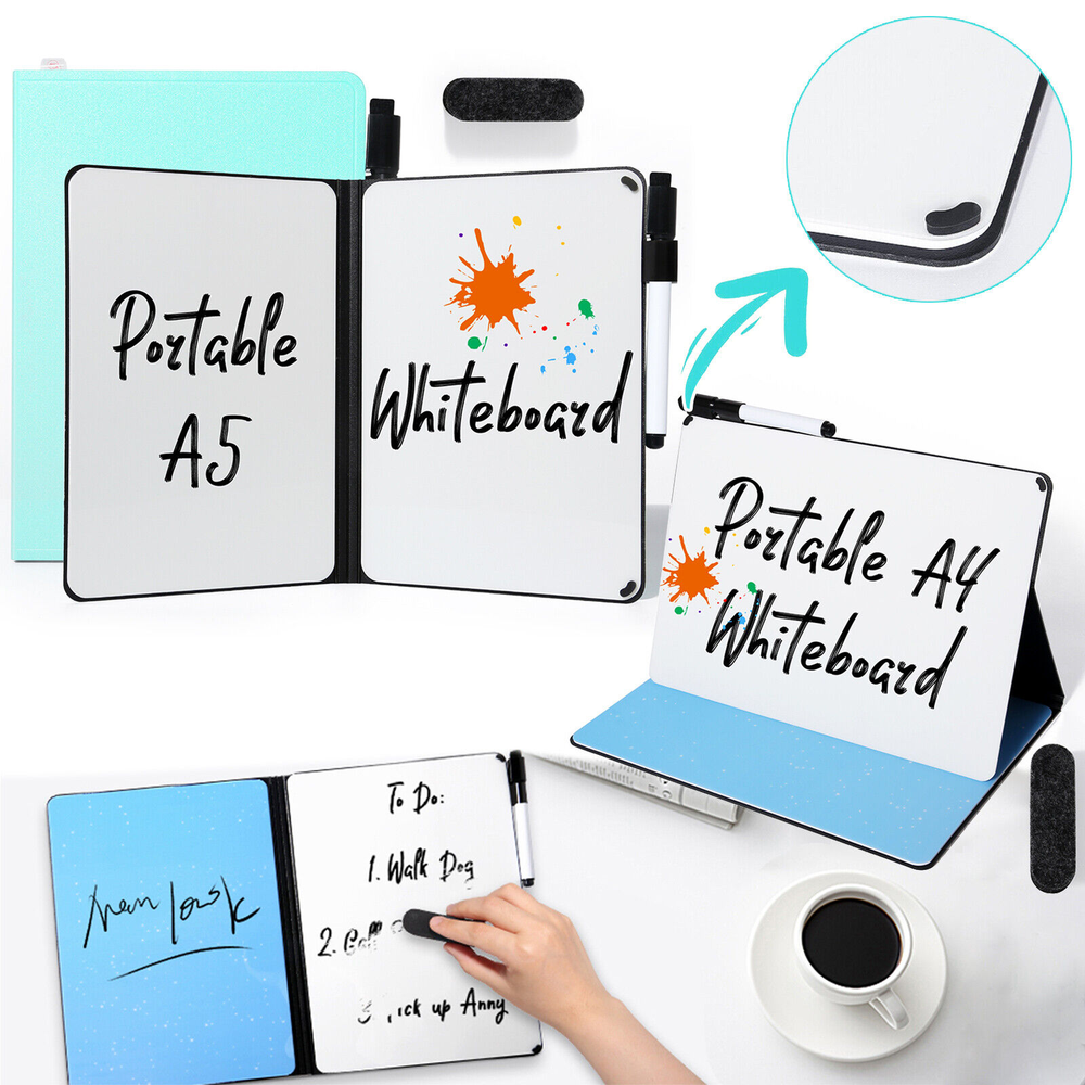 Small Whiteboard Notebook,Portable Dry Erase White Board whiteboard notebook