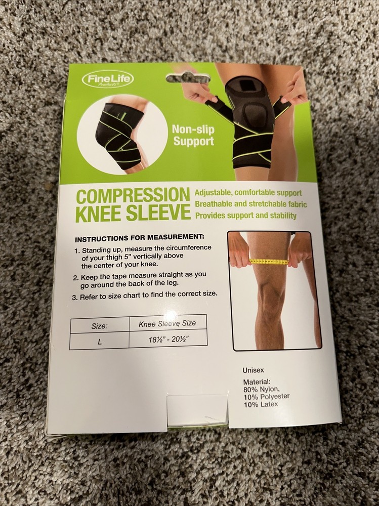 Fine Life Compression Knee Sleeve With Adjustable Straps Large