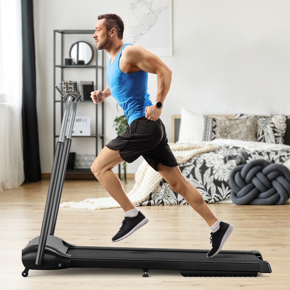 Folding 3HP Treadmill Compact Walking Jogging Machine W/Touch Screen APP Control