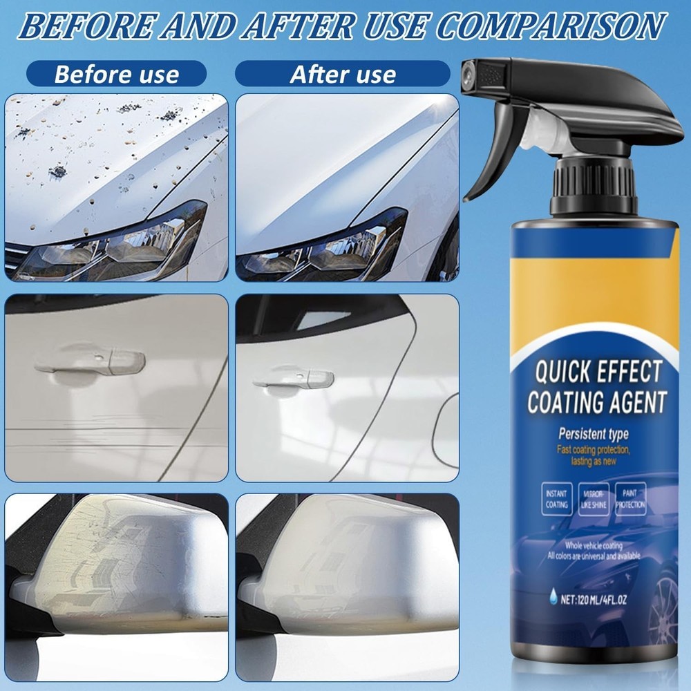 2Pcs Quick Effect Coating Agent for Car,Car Coating Spray Quick-Acting Coating