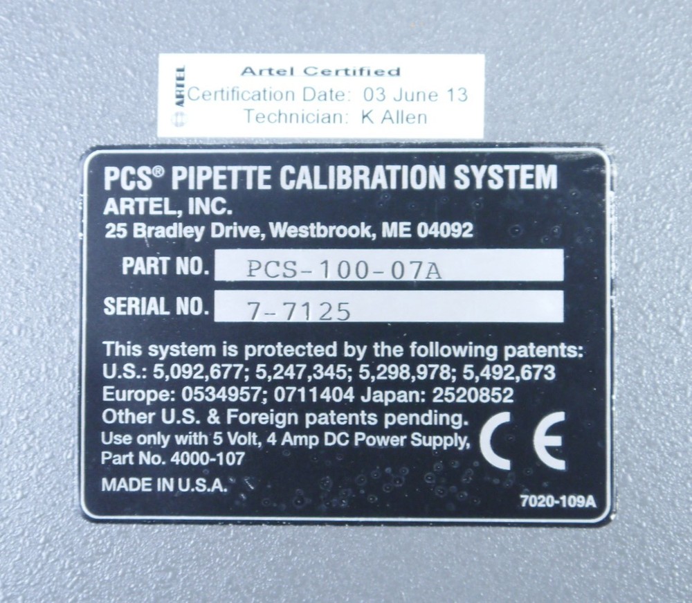 Artel PCS2 (PCS-100-07A) Pipette Calibration System