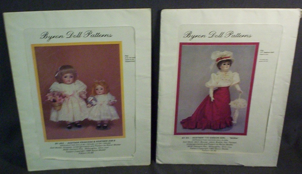 10 DIFFERENT VINTAGE BYRON DOLL PATTERNS - ALL COMPLETE - 1 UNCUT