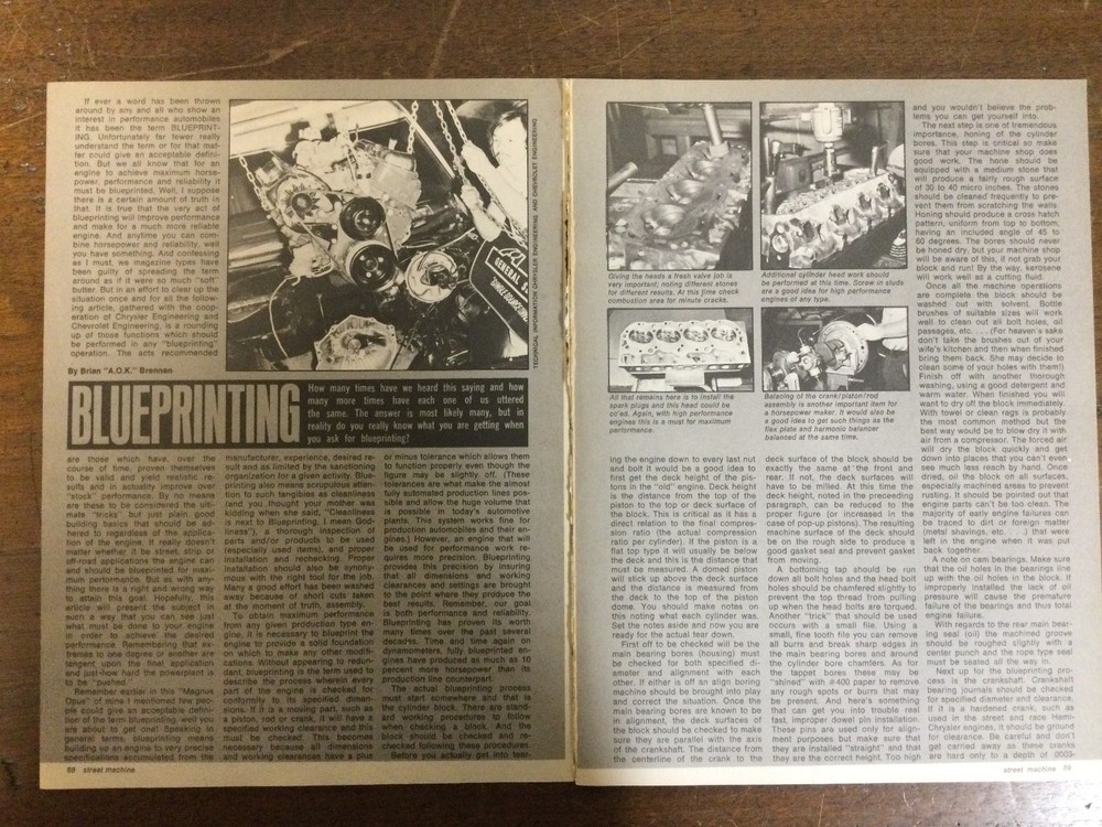 Misc 6702 Article Engine Building Blueprinting How Is It Done 6pg SUPER Article