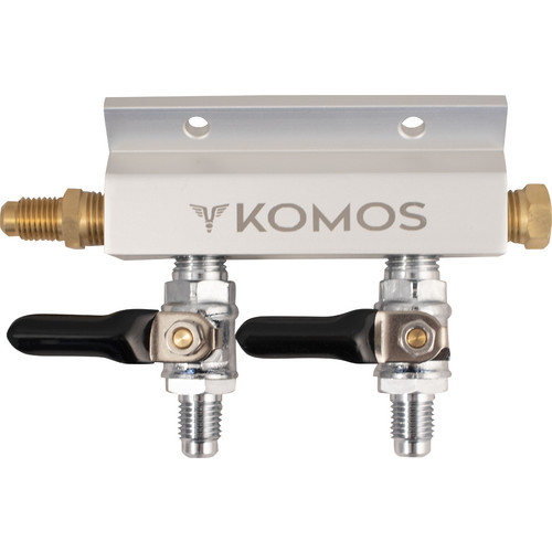 KOMOS® Gas Manifold | Aluminum | 1/4 in. Flare | 2 Way