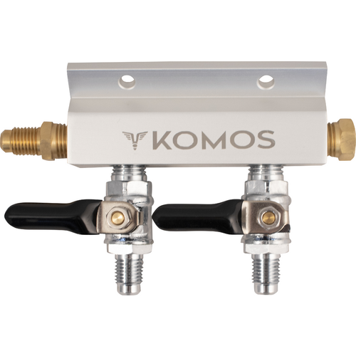 KOMOS® Gas Manifold | Aluminum | 1/4 in. Flare | 2 Way