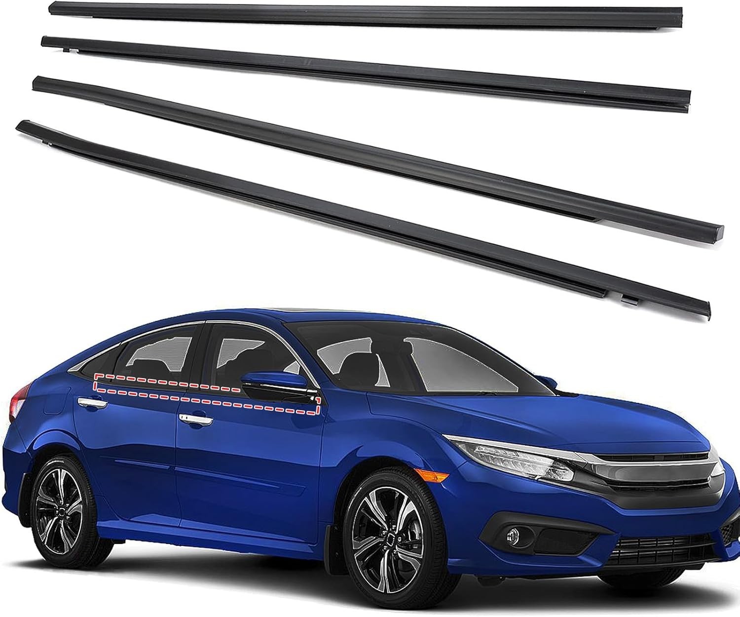 Car Window Weather Stripping Molding Trim Belt,Compatible with Honda Civic 2016
