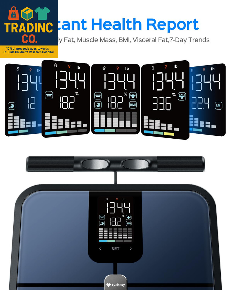 Smart Pod Scale for Full Body Composition, 8-Sensor Smart Analyzer Measures Fat,