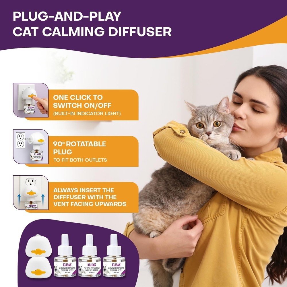 Cat Pack Includes 2 Diffusers Machines & 3 Refills Pheromone Plug-In for Cats...