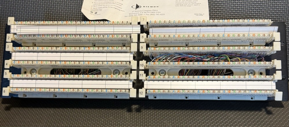SIEMON S110DAT-300RCT pre-wired panel Assembly S110DAT-300RCT