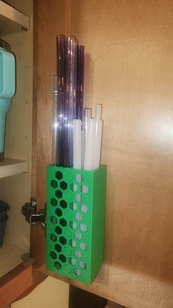 3D printed straw storage