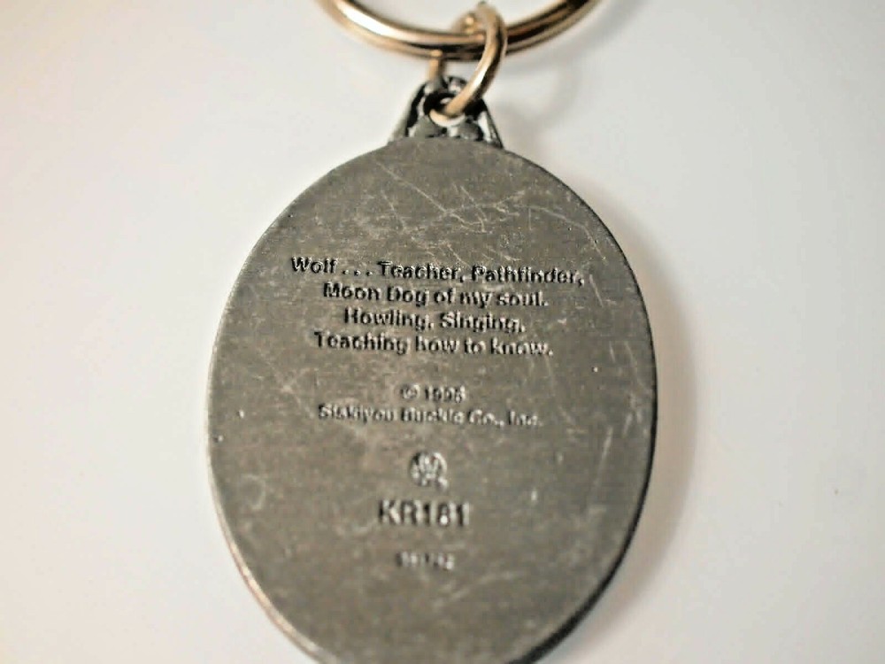 Howling Wolf Head Key Chain