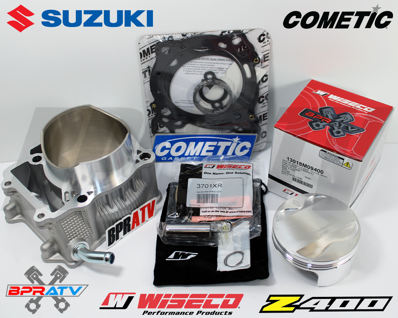 Suzuki LTZ400 LTZ 400 Cylinder Wiseco Piston Gasket Big Bore Top End Rebuild Kit