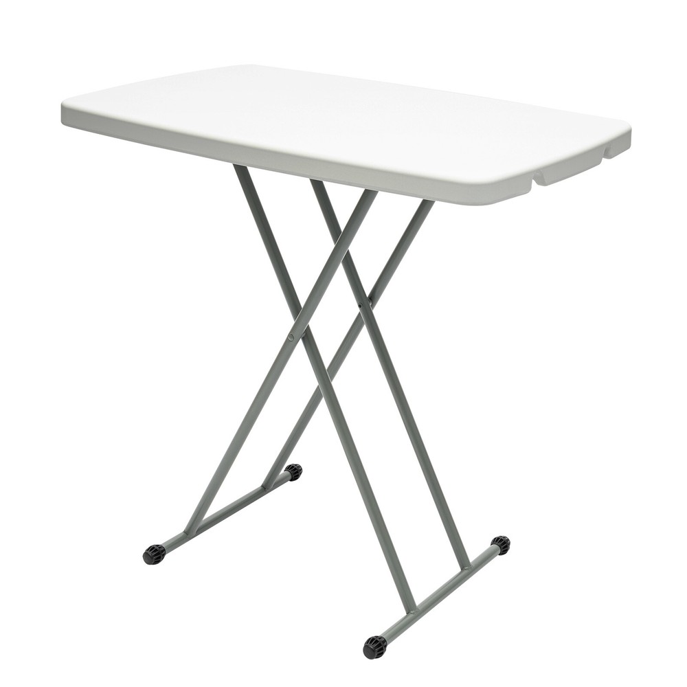 20x30" White Folding Table Portable and Adjustable Small Table