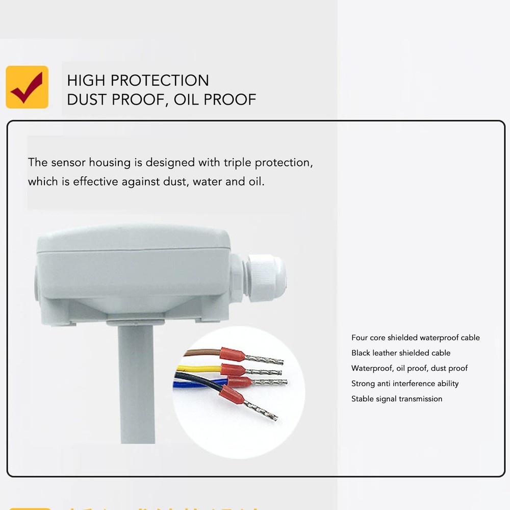 Temperature Humidity Transmitter Sensor, RS485 Modbus Wall Mounted, Analog...