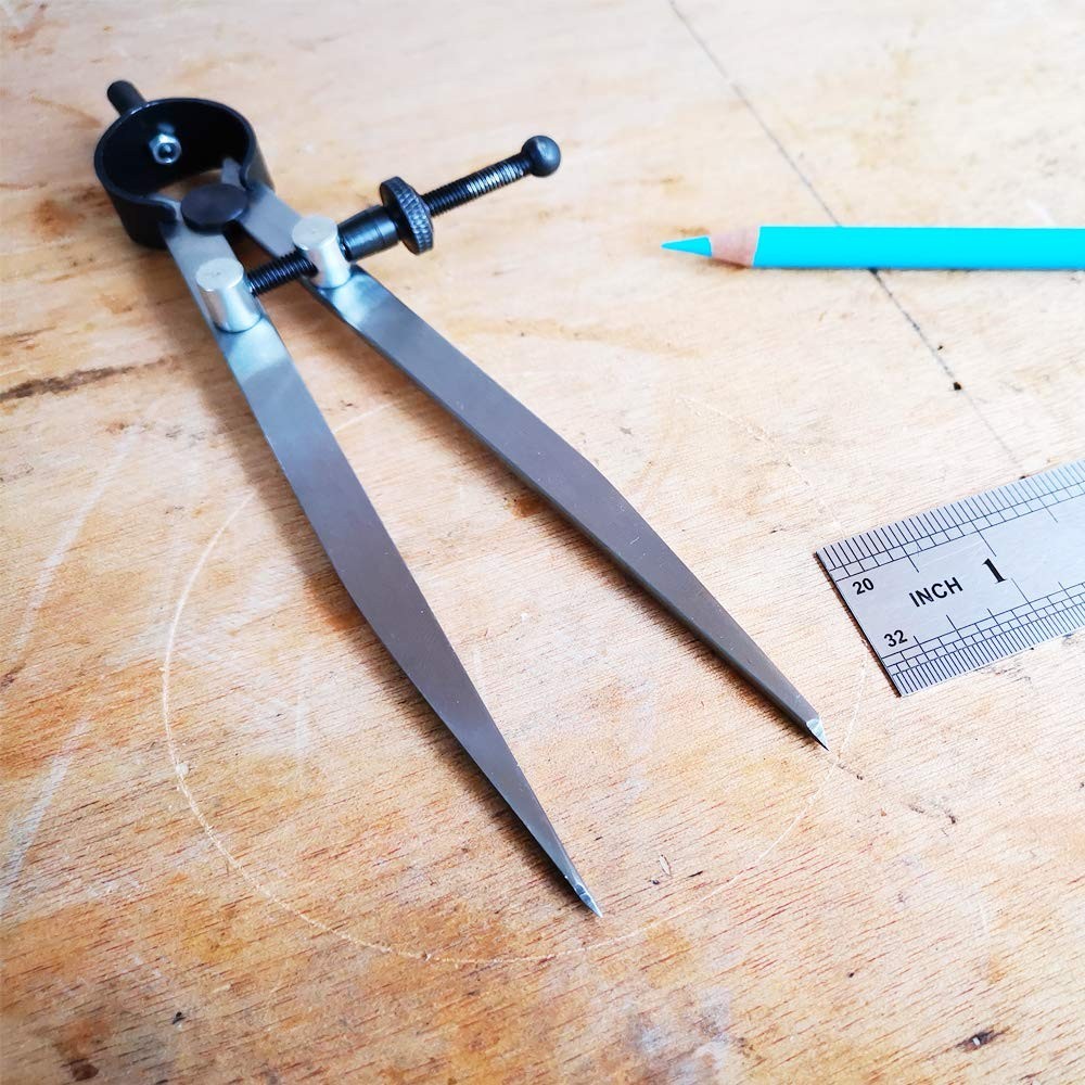 6-Inch Adjustable Lockable Steel Divider Compass for Precise Measurements