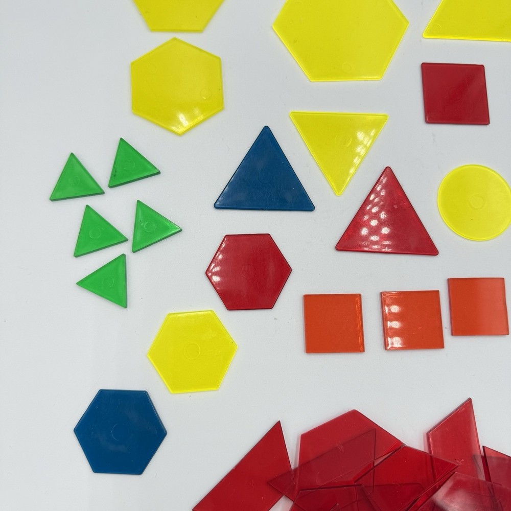 Translucent Geometric Shapes Geometry 65 Pieces Math Homeschool Light Table