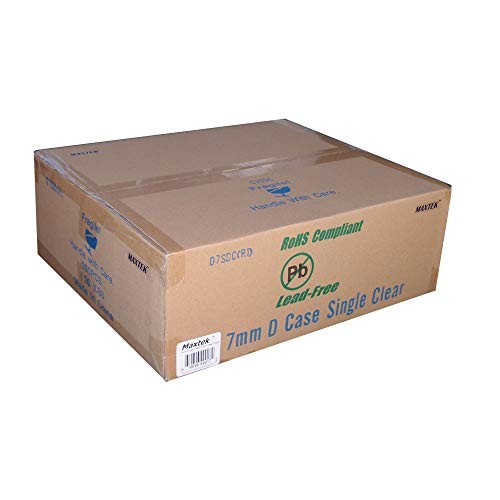 7mm Slim Clear Single CD/DVD Case, 100 Pieces Pack.
