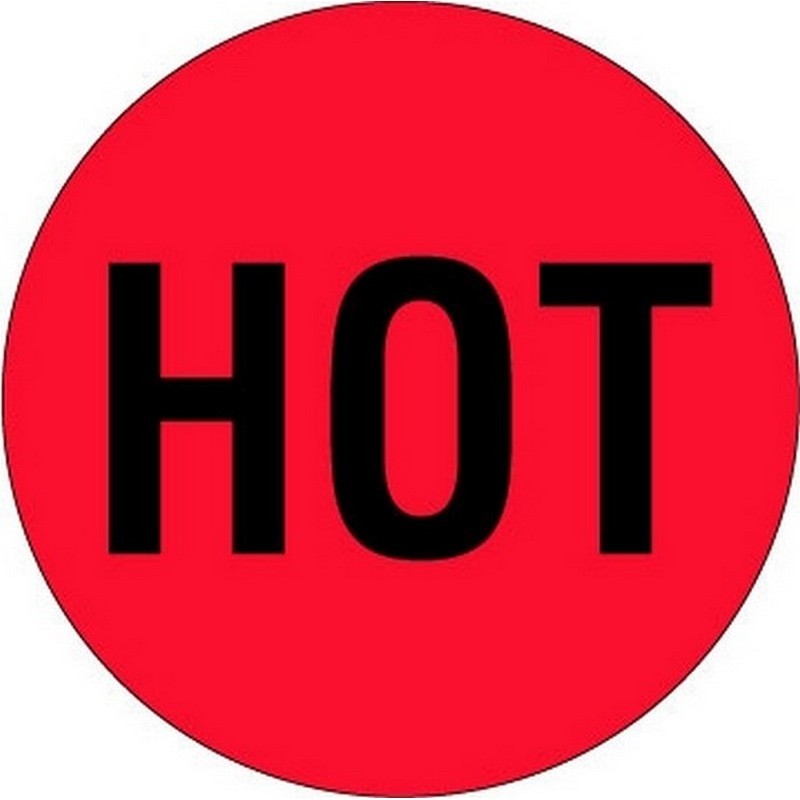 2" Diameter Hot Circle Labels (500 per Roll)