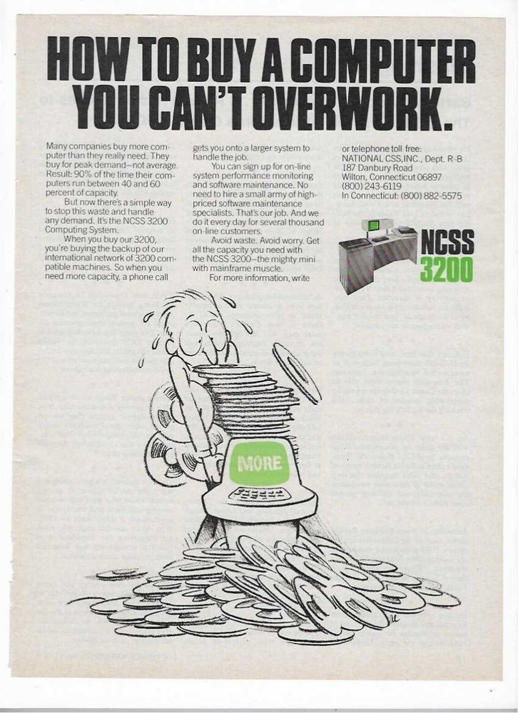 NCSS 3200 Computing System 1978 Vintage Print Advertisement