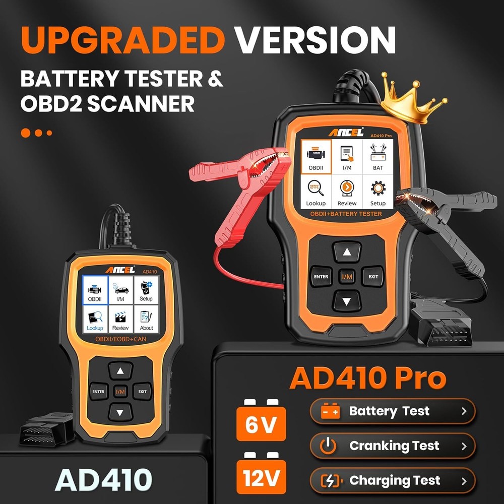 ANCEL AD410 Pro Car OBD2 Scanner Diagnostic Tool Battery Tester Auto Code Reader