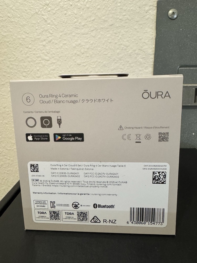 Oura Ring 4 Ceramic Cloud Size 6 G3D