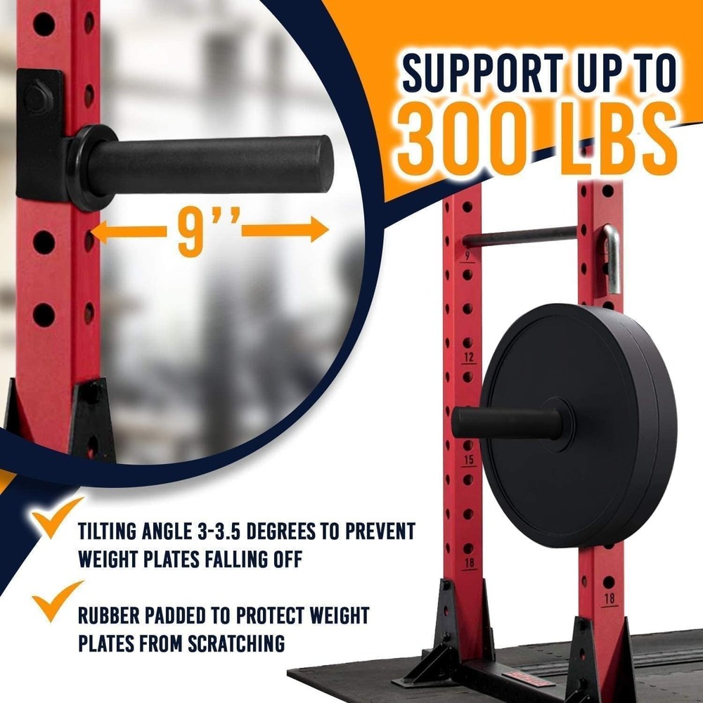 Durable Power Rack Attachments - Easy Lock J-Hooks for Effortless Weight Storage