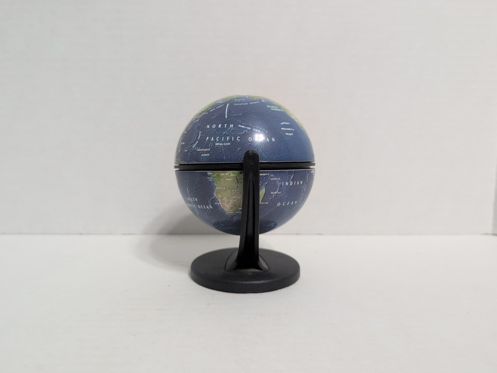 Replogle World Mini Globe 2001 Mini 4" Diameter ￼5.5” Tall Dual Direction Spin