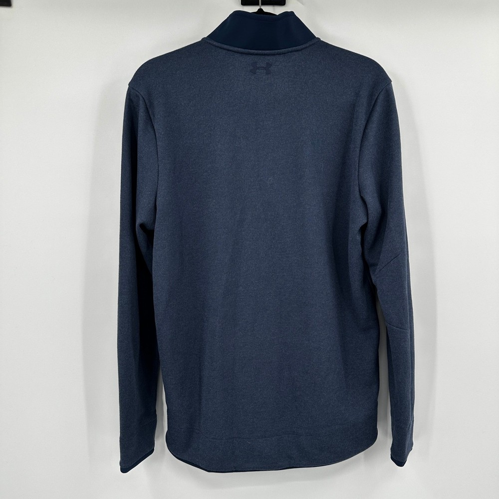 Under Armour Golf ColdGear Pullover Polo Mens Medium Snap Blue Long Sleeve Layer