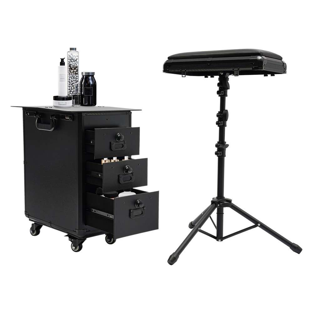 Rolling Makeup Case, Makeup Case with 4 Universal Wheels, Makeup Case with Lock