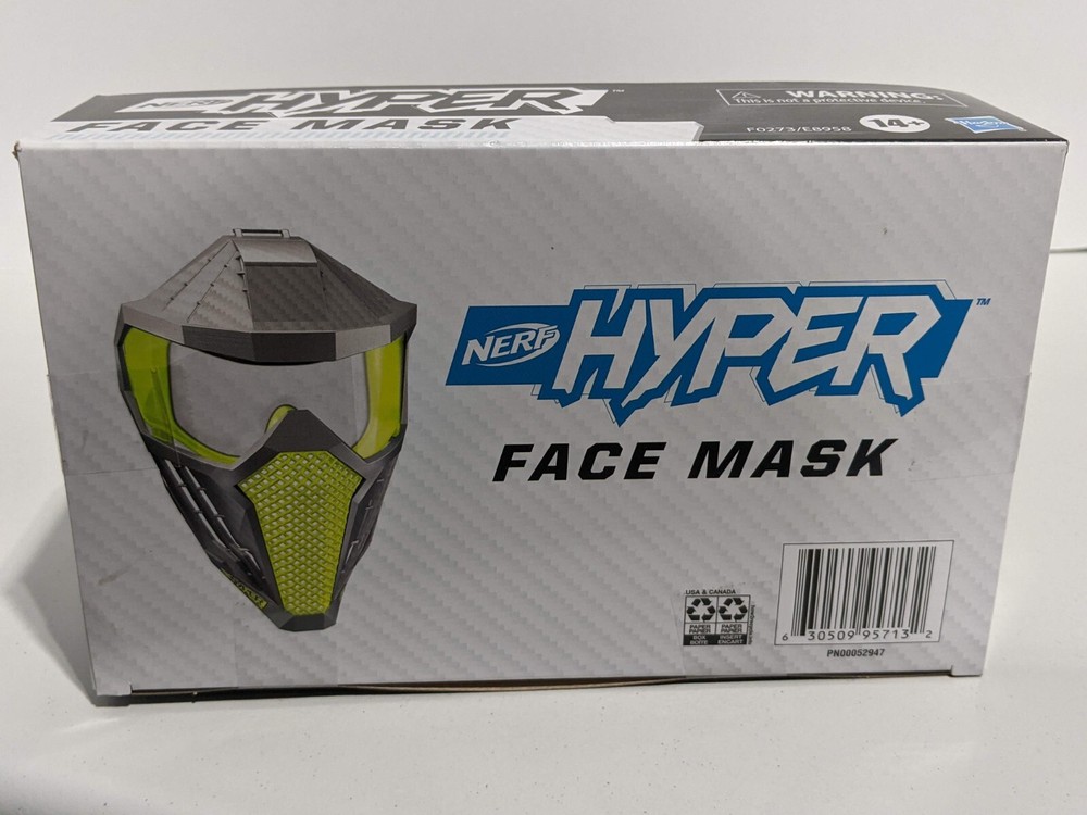 Nerf Hyper Yellow and Gray Face Mask [NEW]