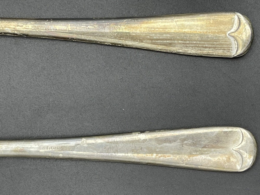 Antique Plated Salad Serving Fork and Spoon Antique Italy 9.5"