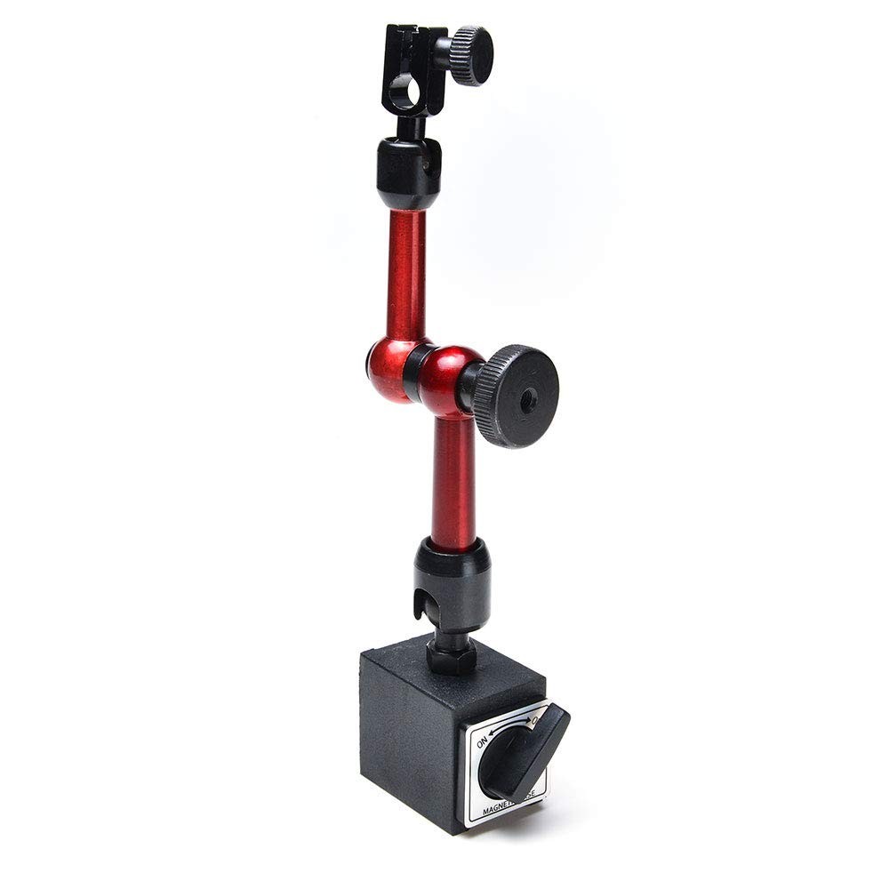 Versatile 3-Joint Red Magnetic Base Stand for Digital Dial Indicator - Safe Use