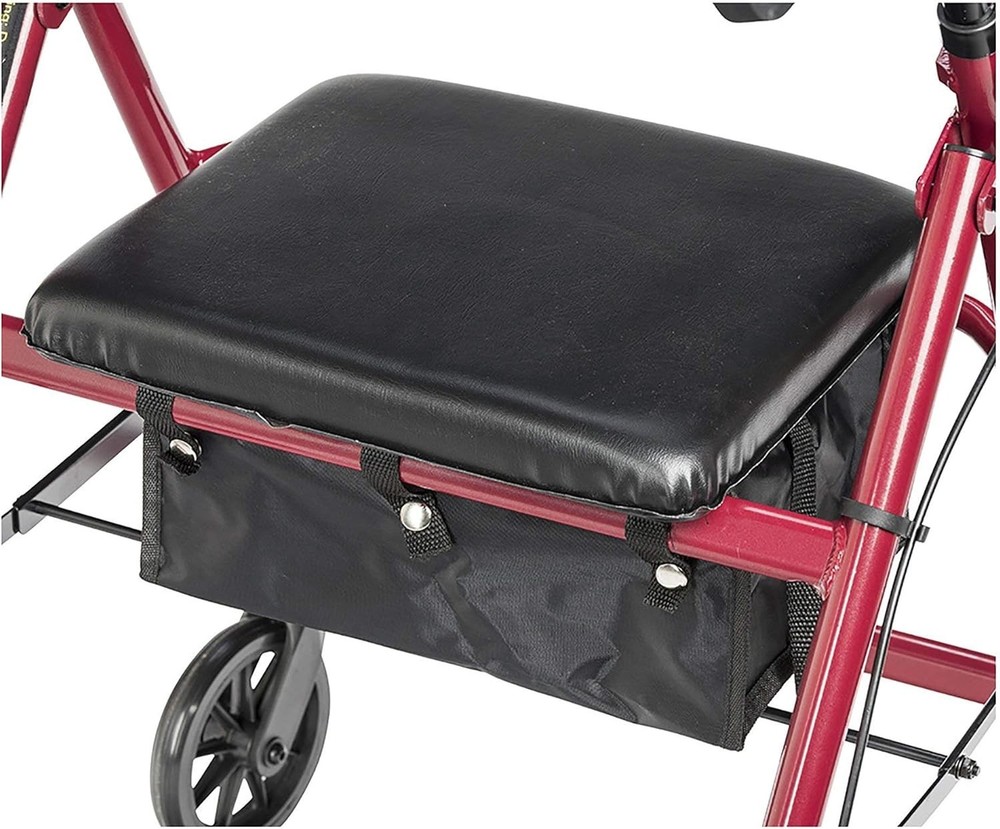 Aluminum Rollator Fold Up & Removable Back Support Padded Seat